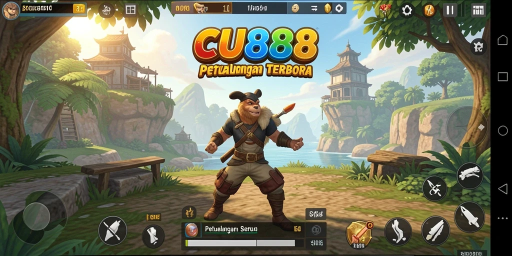 Tampilan gameplay yang menarik dari CU888 dengan petualangan di dunia terbuka.