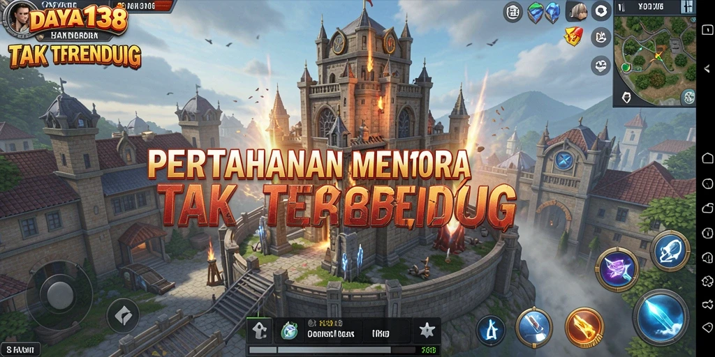 Tangkapan layar <strong>DAYA138</strong> menampilkan gameplay seru Tower Defense dengan berbagai menara dan musuh.