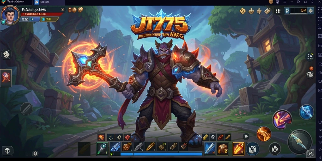Screenshot utama JT777 menampilkan pertarungan seru dalam dunia ARPG yang memesona.