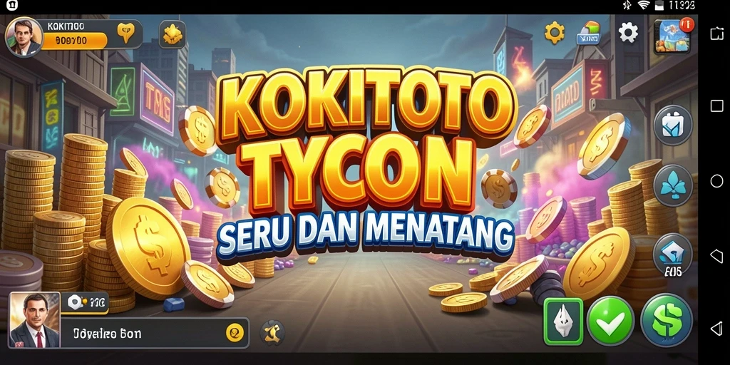 Screenshot gameplay KOKITOTO yang menampilkan pengelolaan bisnis.