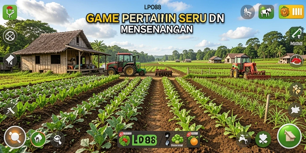 Tampilan gameplay seru dari LPO88 dengan aktivitas bertani yang interaktif.