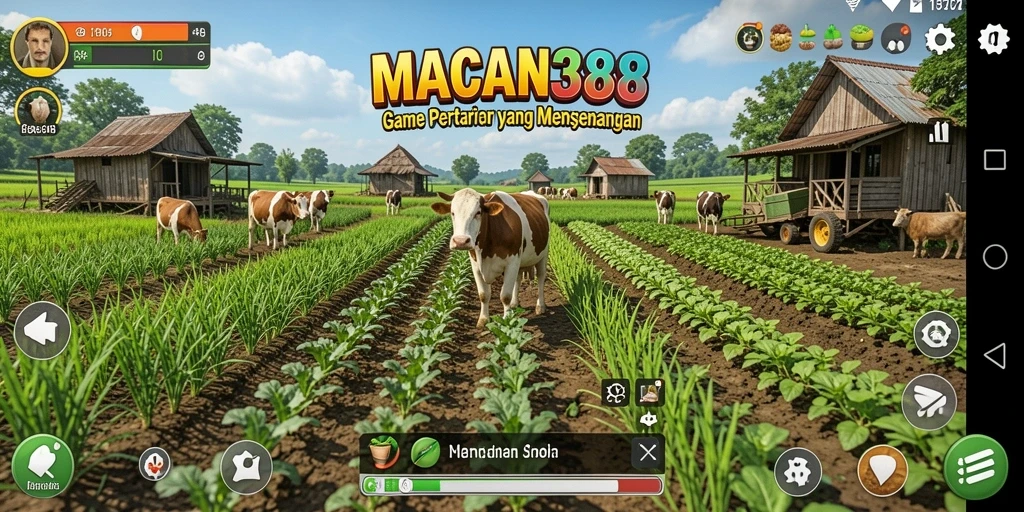 Tampilan gameplay MACAN388 yang mencerminkan aktivitas pertanian.