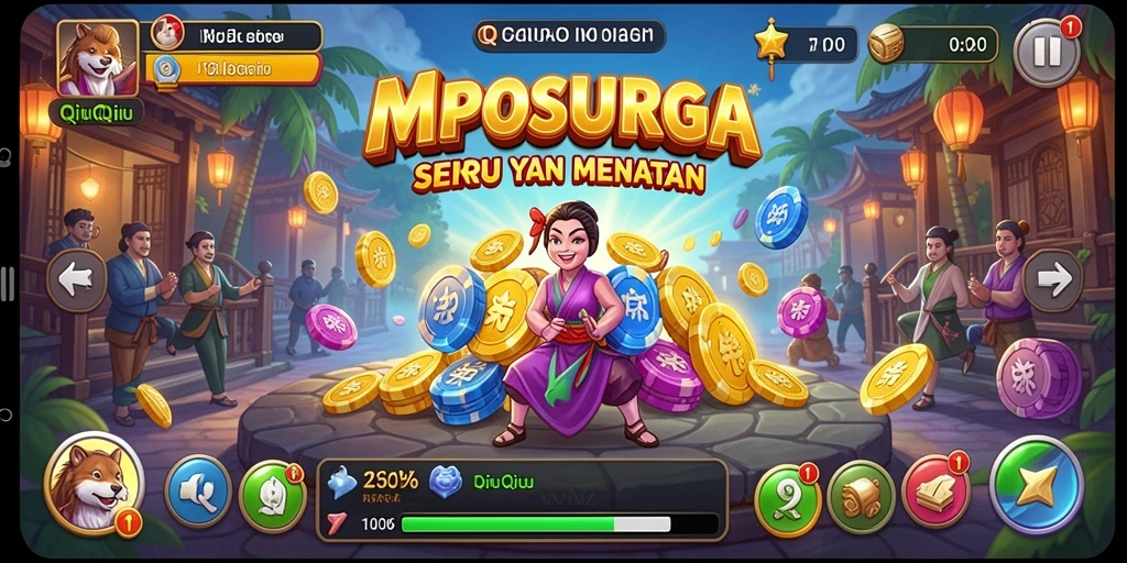 Tampilan gameplay seru pada MPOSURGA yang menunjukkan aksi QiuQiu.