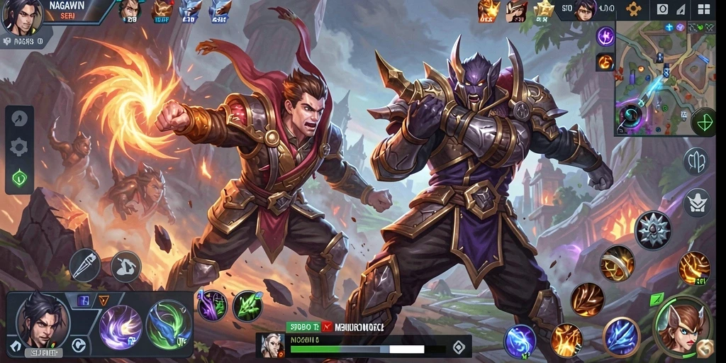 Gameplay seru di NAGAWIN dengan aksi pahlawan yang mendebarkan.