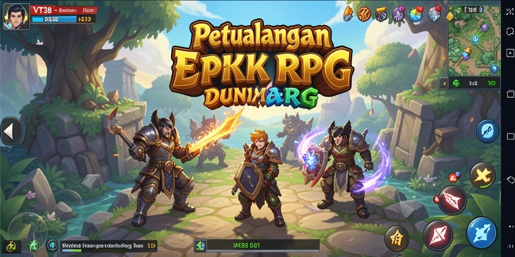 Tangkapan layar gameplay VT38 yang menampilkan aksi petualangan RPG yang seru.
