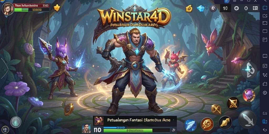 Tampilan menarik dari gameplay ARPG di WINSTAR4D.